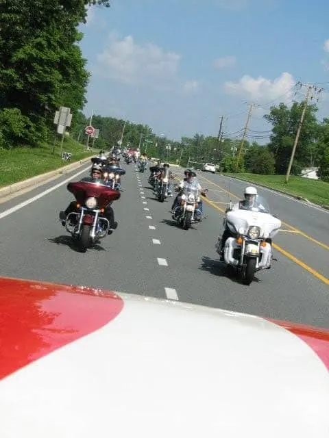 Off we go. 85 bikes from Old Glory Harley to Annapolis Harley.