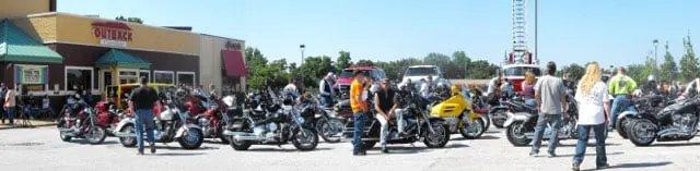 Dozens of Motorcycles join the Ride.