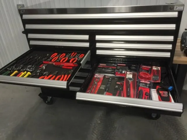 Faces Of Valor purchased almost every tool needed to work on cars for Mark—handtools, power tools, compressor tool boxes and more.