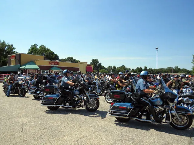 AA County Police get ready to lead the Motorcycle ride, over 300 riders